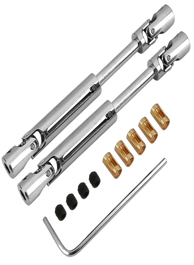 KH866 MN78 Metal RC Drive Shaft 69mm-93mm with 3mm to 4mm Shaft Sleeve for MN78 MN-78 MN 78 1/12 Crawler Car Upgrade Universal Parts Accessories (Silver) - Image 1